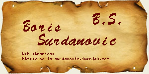 Boris Surdanović vizit kartica